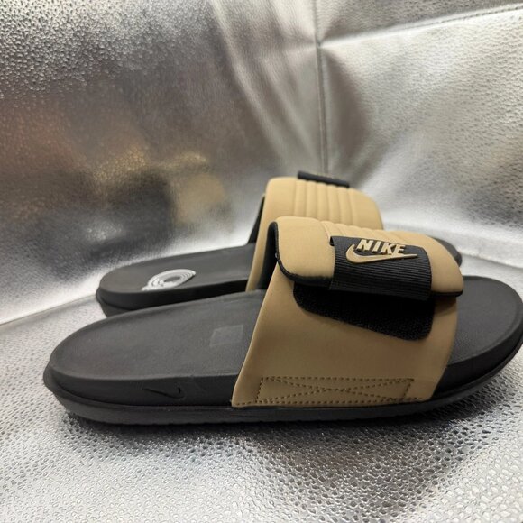 Size 8 Nike Offcourt Adjust Black Khaki Mens Comfort Slip On Slide DQ9624-004 - Picture 2 of 12